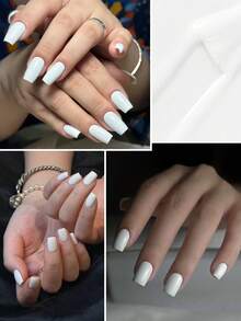 KAMUA 12ml French Manicure Gel Nail Polish Set - 2 Bottles Of Nude, Pink And White Gel Nail Polish, Suitable For Nail Salons, Long-Lasting, Requires UV Lamp, Spring/Summer Manicure, Minimalist & Delicate Style, Gift For Women Nails - 彩色 - 查看 3