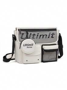 女包 男包 情侣款 男女通用 两件套 白色休闲轻便多口袋女士多功能邮差包 多功能大容量尼龙材质斜挎包 通勤学生旅行单肩包 带零钱包 适合通勤 返校学生 日常休闲 周末旅行 亲子户外活动等场合（大号） - 白色 - 查看 2