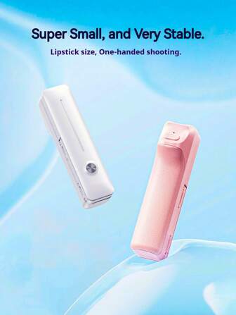 便携式自拍杆，迷你轻便可伸缩不锈钢管，一体式紧凑型自拍杆，带无线遥控器，兼容 /Android 4-7 英寸手机，适用于 Vlog/夏季旅行/拍摄/度假/户外活动/视频和照片，手机直播三脚架，旅行必需品，白色/粉色，适合暑假、旅行、户外活动、直播、稳定的录制 Vlogging 设备