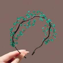 1pc Delicate Handmade Beaded Crystal Headband, Vintage Aesthetic High-End Feminine Luxurious Hairband For Women, Hair Band, Hair Hoop, Autumn
