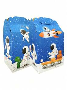 10 Cajas para Dulceros de (Astronauta ) Fiesta de Cumpleaños Aguinaldos Dulceras Bolos Volos, Mesa de Dulces - Multicolor - Ver 1