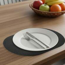 Set de 6 Manteles Individuales Antideslizantes y Reutilizables – Impermeables, Decorativos y Fáciles de Limpiar para Embellecer tu Mesa con Estilo - Negro / Net - Ver 1