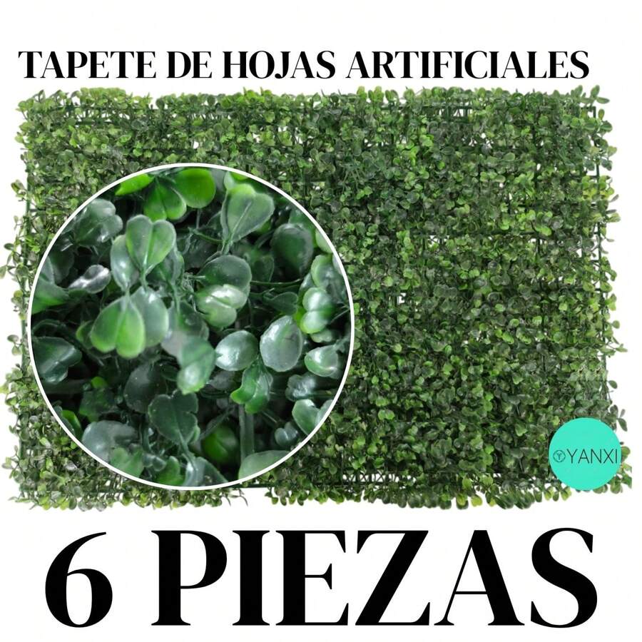 TAPETE DE HOJAS VERDES ARTIFICIALES, DECORACIONES PARA JARDIN, BLACÓN, HOGAR. PLANTAS FALSAS DE PLÁSTICO, TAPETE DE PLÁSTICO, FOLLAGE ARTIFICIAL VERDE. - Verde B 6 - Ver 1