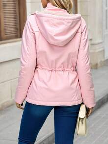 Women Winter Coats - Baby Pink - View 2