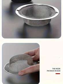 1pc/2pcs/3pcs/Stainless Steel Sink Strainer With Handle - Rust-Proof Mesh Filter For Kitchen And Bathroom Sinks, Stainless Steel Material, Easily Anti-Clogging, Perfect Drainage For Vegetables And Fruits, Kitchen Sink Strainer - Multicolor - View 9