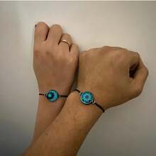 1pair Luminous Sun Moon Stars Couple's Hand Rope Best Friend Bracelet