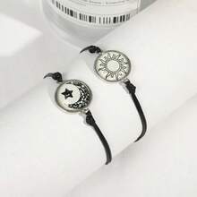 1pair Luminous Sun Moon Stars Couple's Hand Rope Best Friend Bracelet