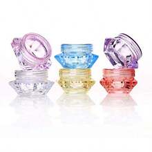 QY 50 Pcs 5 Gram 5 ML Cosmetic Sample Empty Container Plastic Clear Cosmetic Pot Jars With Lids Diamondshape Makeup Jars Bottles For Eye Shadow Nails Powder JewelryMixColor 8502 - As Pic - View 3