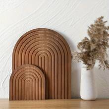 Cirelle 1pc Decorative Wood Cutting Board Wooden Board Rainbow Shaped Wood Serving Trays Boho Cutting Chopping Block Decor Serving Trays For Home Kitchen Decoration