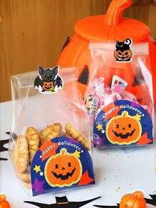 100/200 pièces Autocollants thème citrouille d'Halloween, autocollants de fête imperméables en vinyle, pour cadeaux de fête, décoration d'Halloween, décoration de maison, bouteilles d'eau, ordinateurs portables, tasses