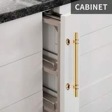 1/20 件优雅金色拱形橱柜把手 - 光滑抛光不锈钢门把手，拉丝表面，适用于厨房和家具，多功能实心抽屉拉手，厨柜五金|光滑手柄设计|拉丝金属，厨柜把手