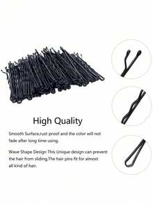 50/100 chiếc kẹp tóc nữ màu trơn, kiểu dáng thường ngày, kẹp tóc chống trượt, kẹp tóc cho nữ, phụ kiện tóc, kẹp tóc số lượng lớn cho tiệm làm tóc, phụ kiện tạo kiểu tóc tối giản, kẹp tóc sóng vô hình cho mọi loại tóc, kẹp càng cua, kẹp tóc, kẹp tóc cài, kẹp tóc, đồ dùng học tập, phụ kiện đội đầu - màu đen - Xem 3