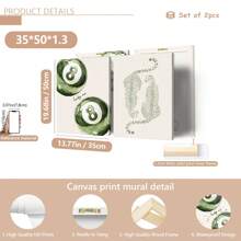 2 Stücke/Set ungerahmte grüne Gepard Glückszahl 8 Billard Y2K Preppy Kunstplakate ästhetische kleine Raumdekoration bunte Leinwanddrucke minimalistische Wandkunst für Studentenwohnheime, Studentenappartements, Wohnzimmer, Schlafzimmer, moderne Wohndekoration, Poster, Wandkunst, Raumdekoration, Herbst, Halloween, modern, Zitate (optionaler Rahmen)