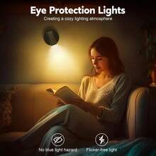 Versatile LED Spot Light, Magnetic Wall Light With 3 Color Modes & Adjustable Brightness - Touch Control, Easy Install, Perfect For Plants & Artwork - USB Rechargeable Battery - Ideal For Bedrooms, Living Rooms, And Hallways, Wireless Hole Free, 360 ° Rotating Touch Control - Black - 查看 8