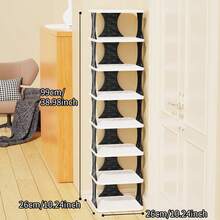 8-Tier Stackable Plastic Shoe Rack, Space-Saving Shoe Organizer For Living Room, Polypropylene Shoe Storage Shelf, No-Tool Assembly, Floor Standing, Home Dorm Shoe Tower - Use Without Electricity,  Material