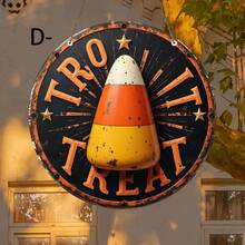 1PC 2D Flat Hanging Decoration Of Candy On The Witch Road - Old Time Halloween Theme, Candy Corn With A Smile, Witch Hat And Autumn Leaves - Perfect For Family, Living Room, Bathroom, Bedroom, Garage, Bar, Cafe - Ideal For Holiday Decoration, Halloween Decoration - Acrylic-round - View 6