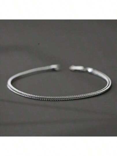 1pc Fashionable Stainless Steel Fox Tail Bracelet, Minimalist Daily Casual Accessory For Men Halloween Accessories Punk