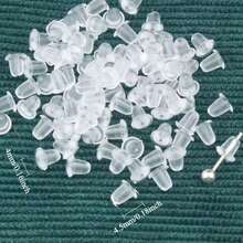 100 Pieces/Set Of Silicone Earplugs DIY Earrings Hooded Earrings Strap 4mm Women's Fashionable Earrings Ear Plug, Suitable For Gifts, Back To School Season