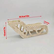 1pc Wooden Hamster, Gerbil, Golden Hamster Toy House, Hideout Tunnel, Climbing Game House, Suitable For Small Animal Villa Stairs - Multicolor - View 16