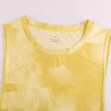 Men's Sleeveless Muscle Stringer Tank Top Cut Open Gym Training Bodybuilding Vest Shirts-2025 - 黃色 - 查看 2