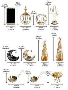 1pc Flower Design Candle Holder Gifts Birthday Graduation - Gold - View 12