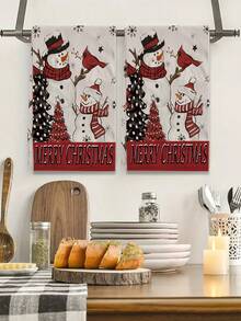 2 buc prosoape de mână super moi din seria Crăciun, poliester ultra moale, lavetă țesută pentru spălat vase, spălare manuală, decor modern cu stil rustic, cadou pentru vecini, produse de curățenie, prosoape de mână pentru decor de bucătărie