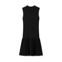ZR European And American Style Women's Clothing Fashion Round Neck Slim Casual Knitted Sweater Sleeveless Dress Short Skirt