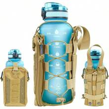 Molle Bottle Holder Pouch 16 24 32 40 64 Oz - Multi-Purpose Tactical Fuel Bottle Bag, Adjustable Size Outdoor Activities, Adapted To Backpack/Vest/Belt - màu nâu - Xem 1