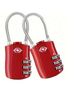 1/2 Pack TSA Approved Combination Lock - High Strength Zinc Alloy Body And Cut-Resistant Steel Cable, 3-Digit Combination Lock, Suitable For Travel Luggage, Gym Lockers, Bicycle Locks (Black), Travel Security Accessory | Multipurpose Travel Lock | Combination Lock, Luggage Lock, Travel Essential Holiday Vacation Supplies - Multicolor - View 7