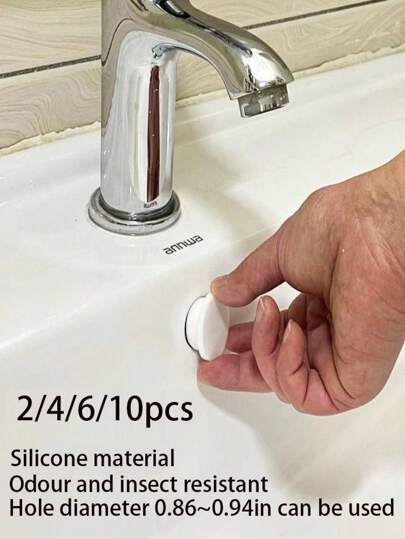2 pezzi Tappo universale in silicone bianco per vasca da bagno, tappo deodorante per scarico, tappo per lavandino e tubatura del bagno, accessori da bagno, decorazione estiva per il bagno emessi casualmente, diametro del foro 0,86~0,94 pollici utilizzabile.