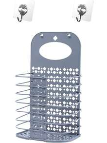 可折叠洗衣篮 悬挂式洗衣篮 带手柄脏衣篮，便携式免打孔可折叠塑料篮，适用于家庭、大学宿舍（大号），衣物收纳桶 洗衣篮 壁挂式，带手柄脏衣篮 - 彩色 - 查看 7