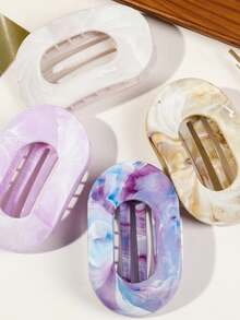 1 pieza/4 piezas Pinza de pelo de plástico ABS con patrón geométrico casual, pasador de pelo dulce para playa, viaje, fiesta, vacaciones, regreso a la escuela, accesorios de invierno para el cabello, pasador de pelo de invierno