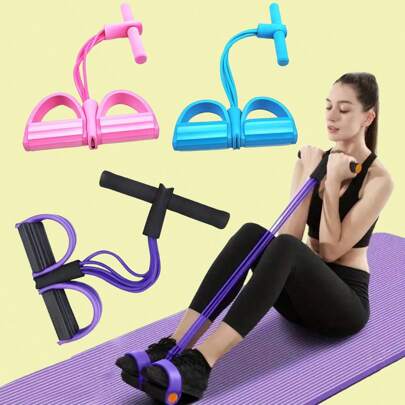 1 PIEZA Banda elástica de resistencia para estiramiento y ejercicio físico integral con 4 tubos de látex, color verde, equipo de entrenamiento de resistencia para el hogar y el gimnasio