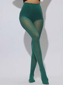 1 Pair Dual Color Pantyhose For Women, Sculpting, Slimming Leggings, Striped Tights, Sexy European Style