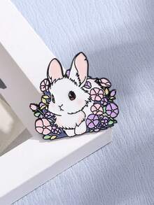 可爱兔子珐琅胸针时尚装饰胸针饰品翻领包包徽章首饰礼物2025新款 - 彩色 - 查看 1