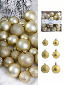 28pcs-Christmas Balls Christmas Tree Decoration Ornaments Shatterproof Hanging Balls For Birthday Halloween Holiday Wedding Decorations