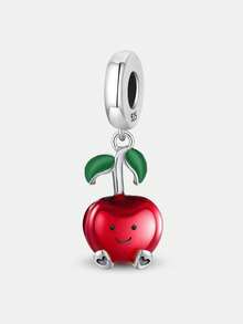 1 件时尚 925 纯银草莓串珠吊坠适合女士手链手镯 DIY 珠宝制作和日常服装搭配珠宝装饰适合女孩 - 銀色 - 查看 19