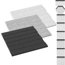 VA-Cerulean Panele akustyczne 3D, samoprzylepne panele pochłaniające dźwięk, odpowiednie do dekoracji ścian i akustyki pomieszczeń, panele dźwiękochłonne, panele ścienne, dźwiękoszczelna dekoracja ścienna – czarne/jasnoszare/białe, wygląd cegły - Jasnoszary - Zobacz 2