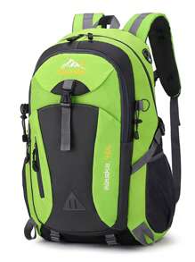 1 件山地徒步背包，10.57 加仑尼龙软壳背包 - 纯色，实用口袋，拉链开合，流苏装饰，适合户外、运动、休闲、旅行