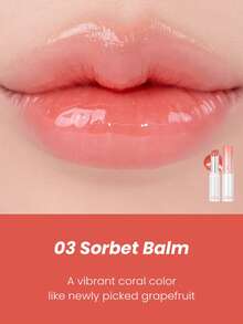 Rom&nd Romand GLASTING MELTING BALM 03 雪葩色润唇膏，滋润不粘腻，透明亮泽，自然色，适合淡妆，超亮泽保湿唇彩，韩国化妆品，3.5克/0.15盎司 - 03 SORBET BALM - 查看 3