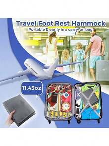 1 Set Almohadilla de extensión para asiento de avión para niños, pedal de pie portátil para viajes, reposapiés/reposapies ajustable para niños, ideal para vuelos largos y viajes familiares - Gris - Ver 5