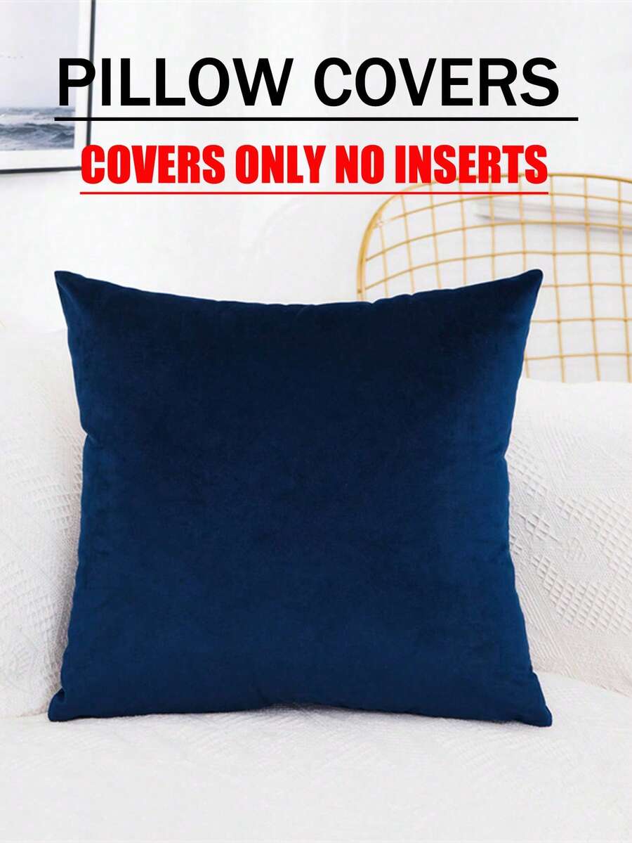 1/4pcs Velvet Solid Color Active Dyeing Pillow Cover (Pillow Insert Not Included)