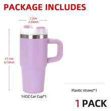 AKAZARO 1 件 14 盎司双层不锈钢隔热杯带手柄，适合旅行、露营、返校