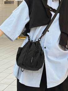 女士斜挎水桶包，全新简约百搭设计，时尚小巧，适合外出旅行，可装手机、钥匙、水瓶，度假必备 - 彩色 - 查看 1