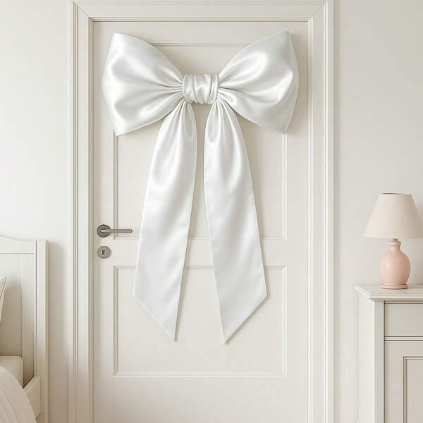 43 X 24 Inches/95 X 70 Inches Large Bow Themed Party Decorations Giant Bow Decor Satin Ribbon, Contains Felt Big Bow Wall Decor Birthday Decorations Bachelorette Bridal Supplies