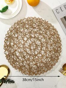 Bộ 6-12 tấm lót bàn ăn tròn dệt rỗng hiện đại tối giản, có thể giặt, dễ vệ sinh, lau sạch, chống trượt, chịu nhiệt, dùng để trang trí tiệc cưới ngày lễ - Nhiều màu - Xem 5