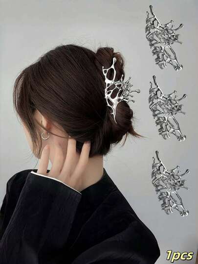 Hair Clips 1pc Women's Fashionable Exquisite Alloy Resin Hair Claw Clip, Hollow Design High-Sense Hair Accessory Hair Accessories, School Stuff, College Fall Winter For Vacation Outfits Woman