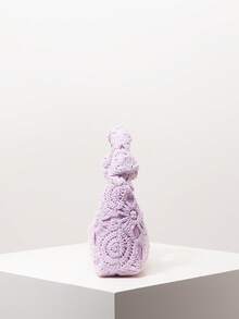 时尚女士手提包，钩针编织套装，度假理想之选，优雅女士包，旅行必备（图案随机） - 紫色 - 查看 5