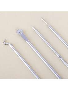 Face Cleansing Tool, Four-Piece Acne Needle Facial Cleanser, Quickly Cleans Stubborn Blackheads, Acne, Fat Particles, Simple And Practical - 銀色 - 查看 6