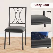 Techigher Dining Table Set For 2 With Upholstered Chairs Kitchen Small Table And Chairs Set Of 2 Square Dinette Set 3 Piece Kitchen & Dining Room Sets For Small Space Apartment Home Office - Grey Cushioned Seat - View 6